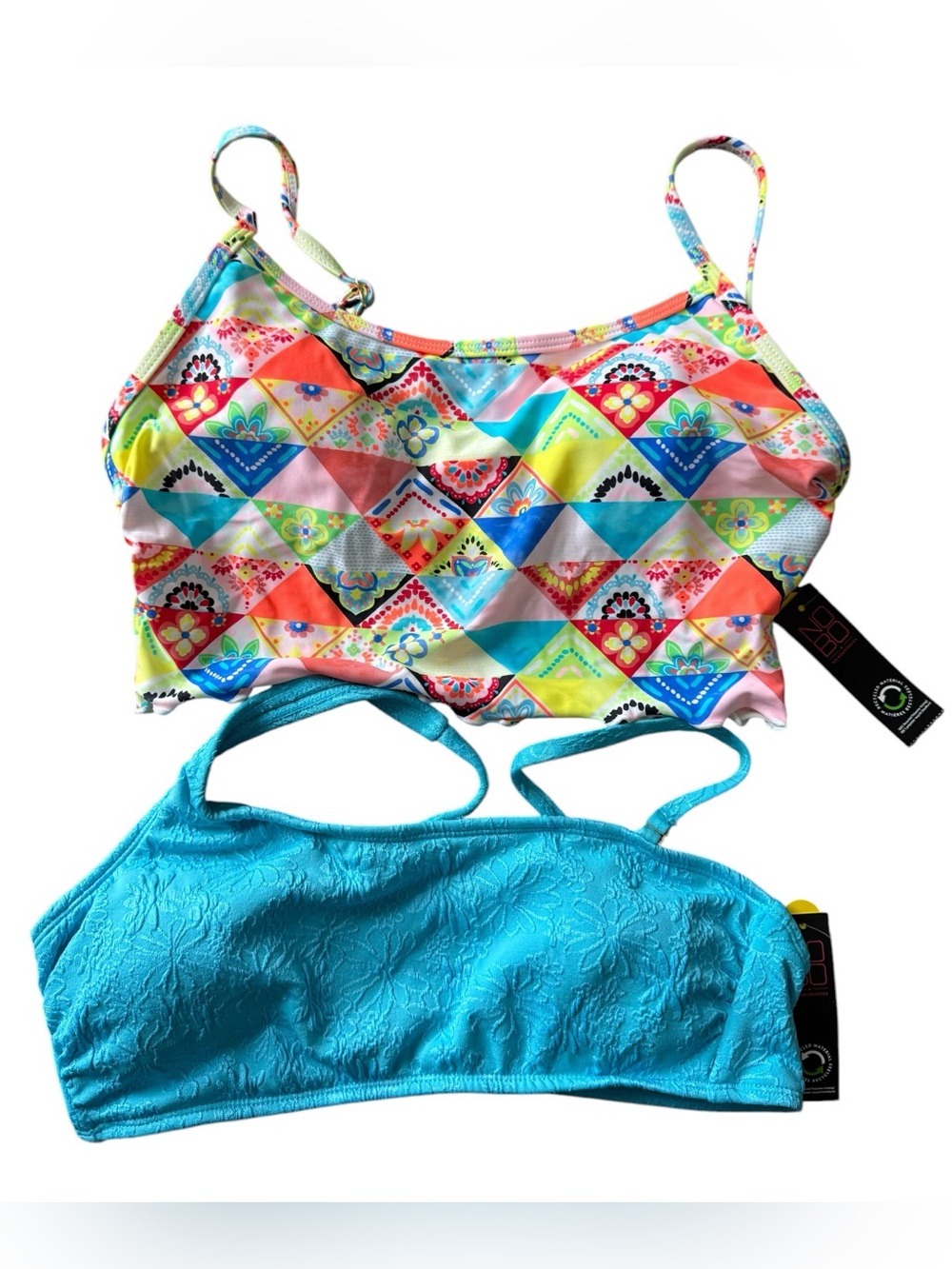NOBO‎ Junior Bikini Swim Top Lot of 2 Multicolor Turquoise Size M